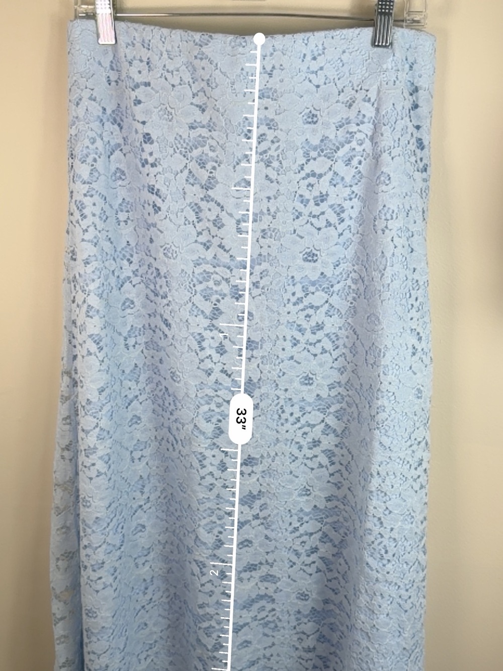 Light Blue Lace Midi Skirt